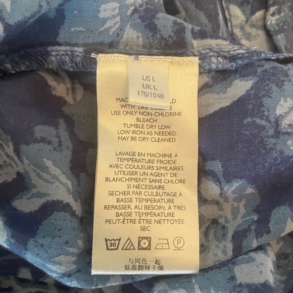 Free People Cool Meadow Printed Top in Denim Combo. Size L. - Picture 8 of 8